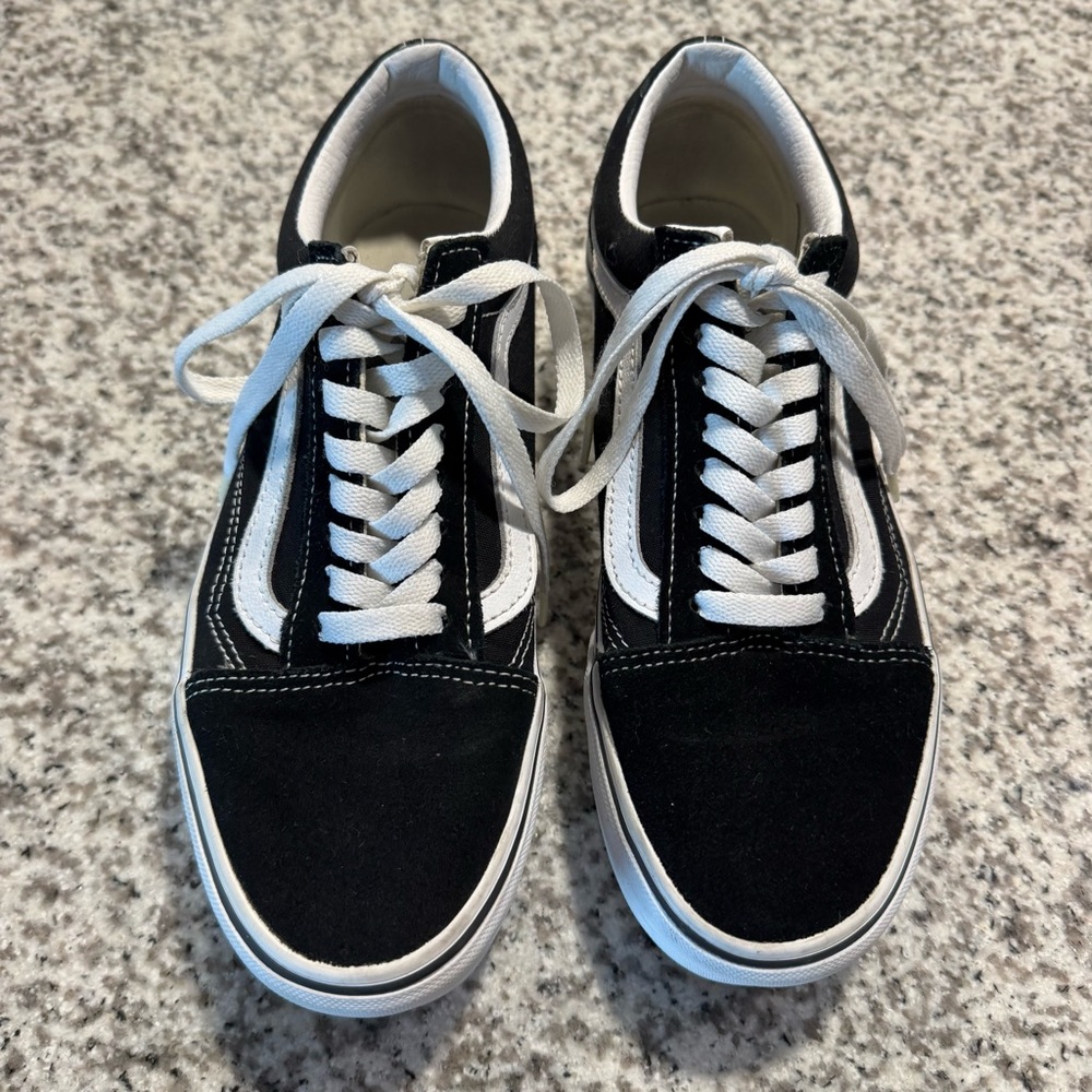 Vans Old Skool Stackform Classic Black and White Suede Sneakers - Picture 2 of 9